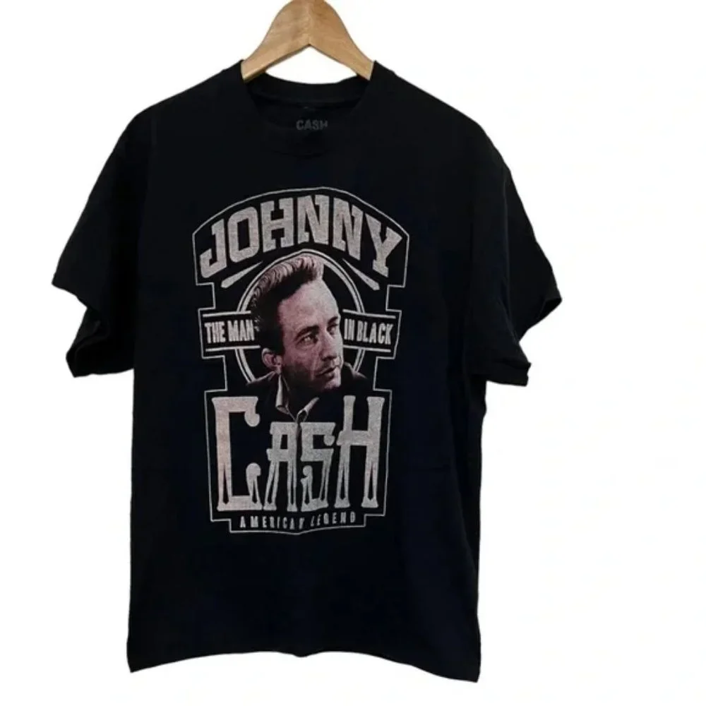 Johnny Cash Black T-shirt Men's Sz L - Picture 1 of 4